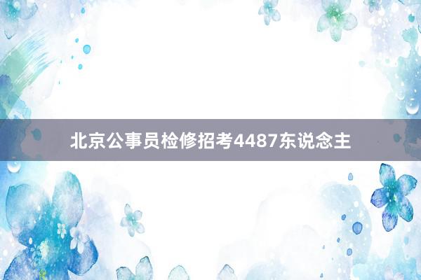 北京公事员检修招考4487东说念主